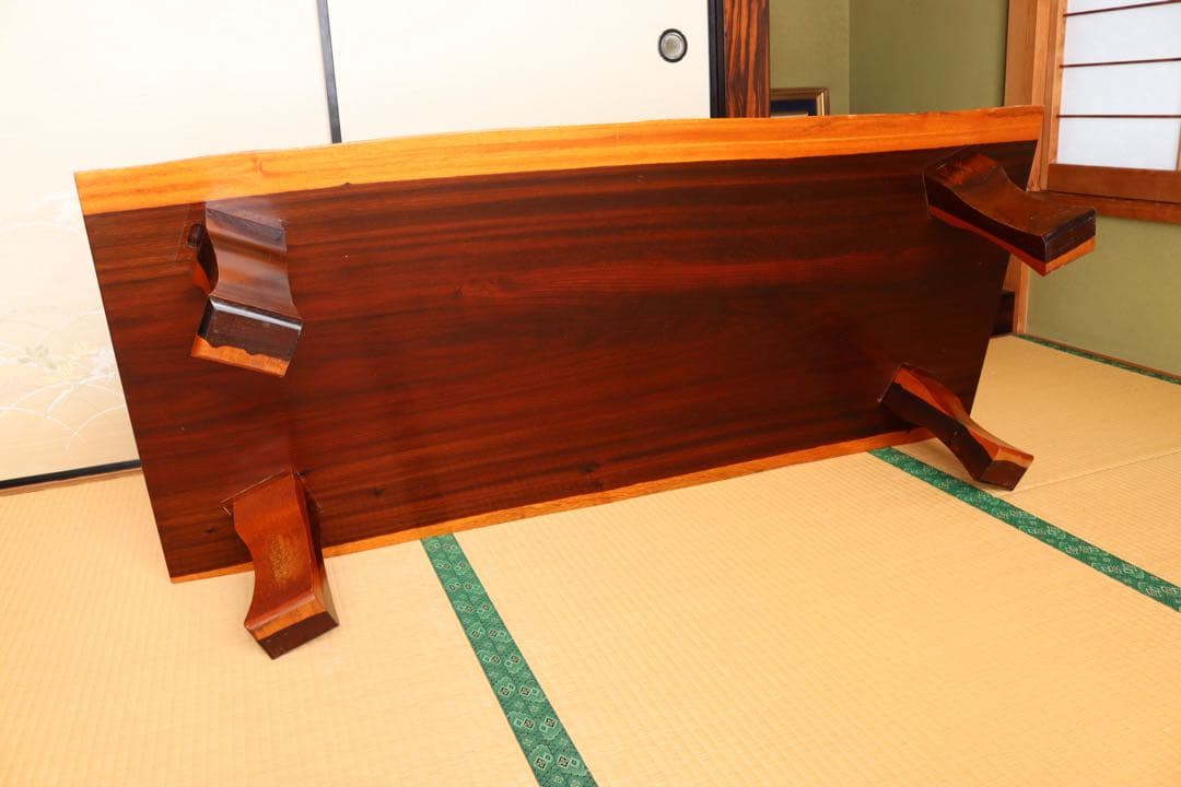 花梨 一枚板 座卓 無垢 和家具 151.5cm 直接引き取り