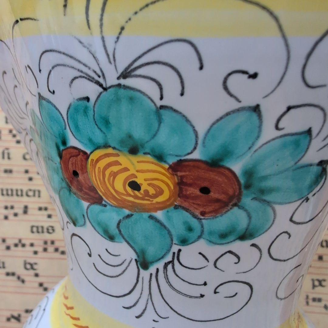 イタリア伝統工芸 デルータ焼 ドラゴン花模様ピッチャー ラファエレ