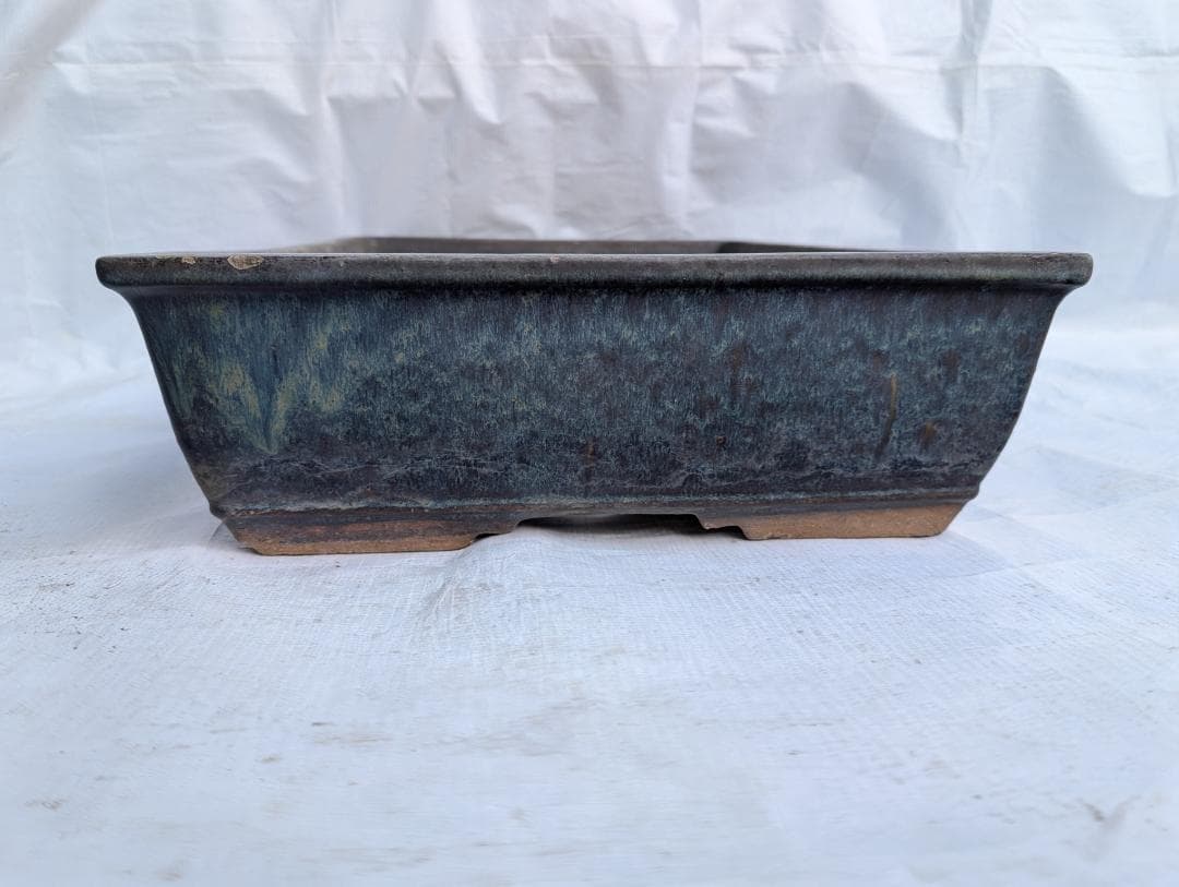 大型 盆栽鉢 65cm 平鉢 彫刻入り 長方形盆栽鉢 匿名配送