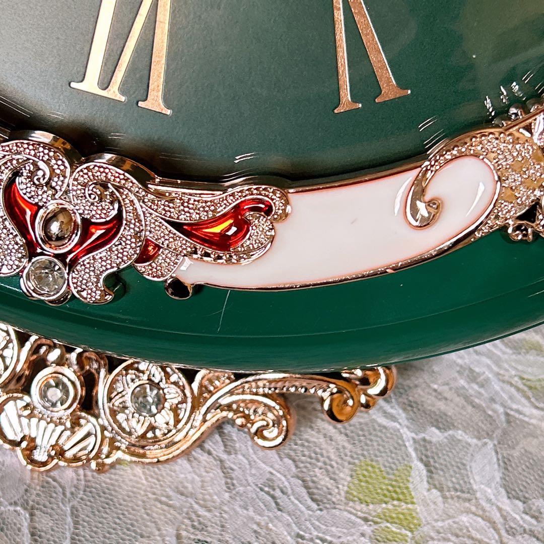 ヨーロピアン雑貨 おしゃれな壁掛け時計 （Green） 装飾的な両面時計