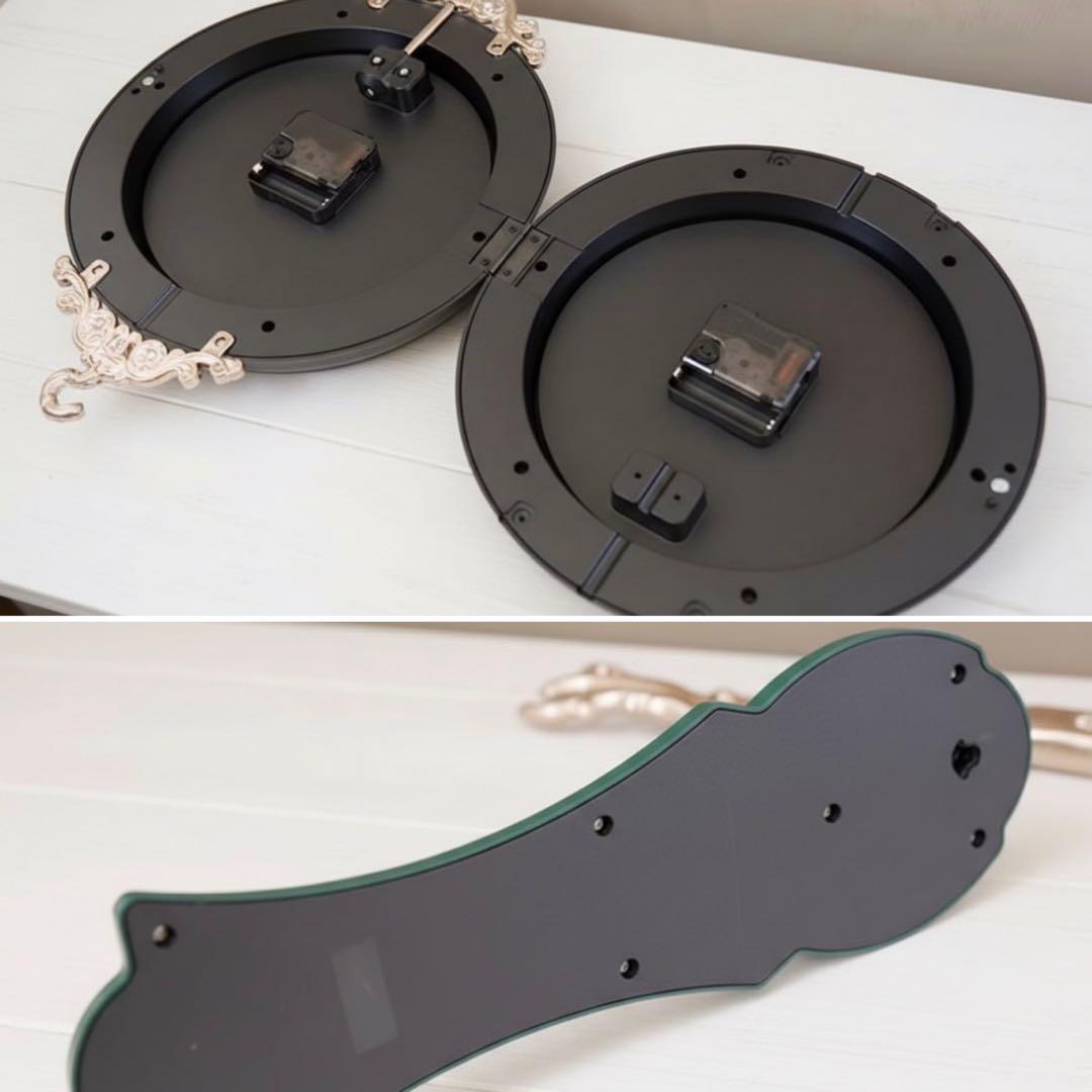 ヨーロピアン雑貨 おしゃれな壁掛け時計 （Green） 装飾的な両面時計