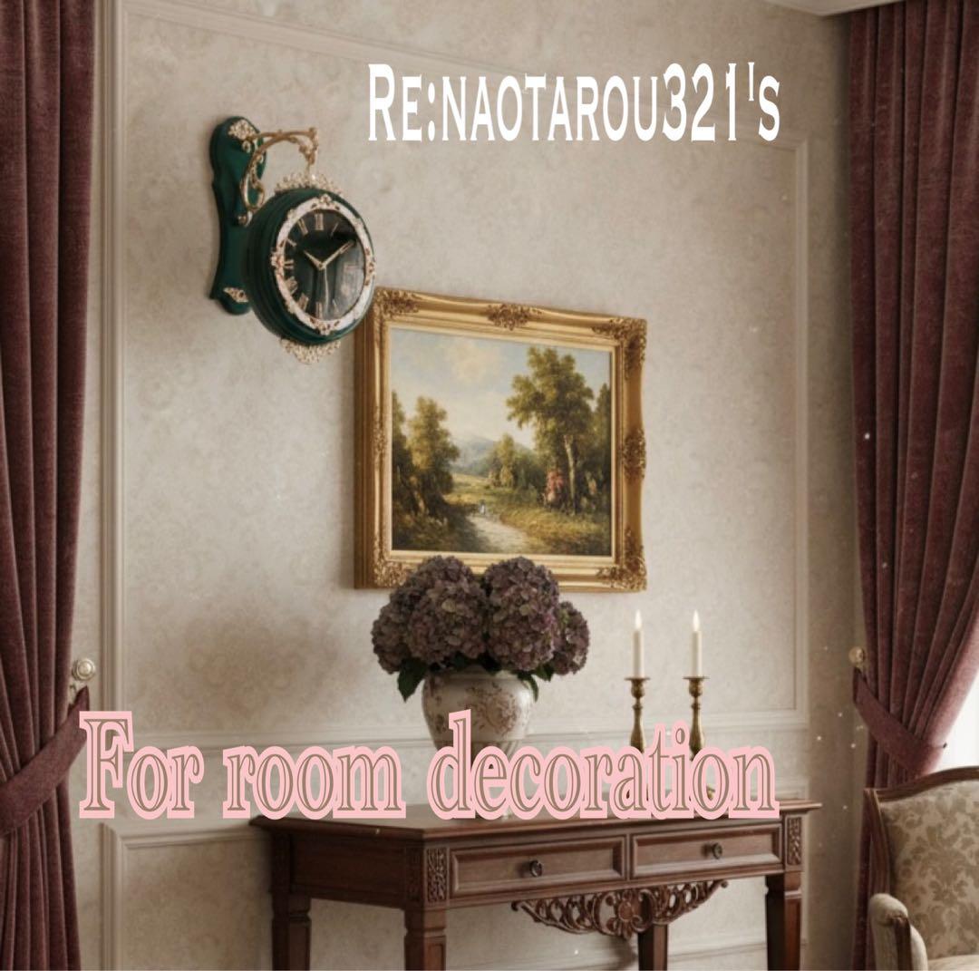 ヨーロピアン雑貨 おしゃれな壁掛け時計 （Green） 装飾的な両面時計