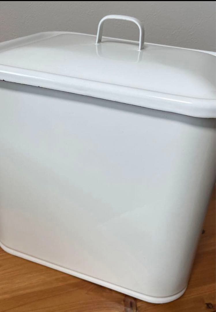 激レア　協和工業　ブレッド缶　ホーロー　白　赤