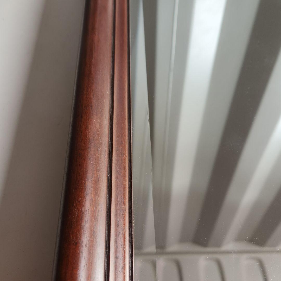 美品 ヴィンテージ　マホガニー材　ウォールミラー 壁掛け鏡 天然木 鏡