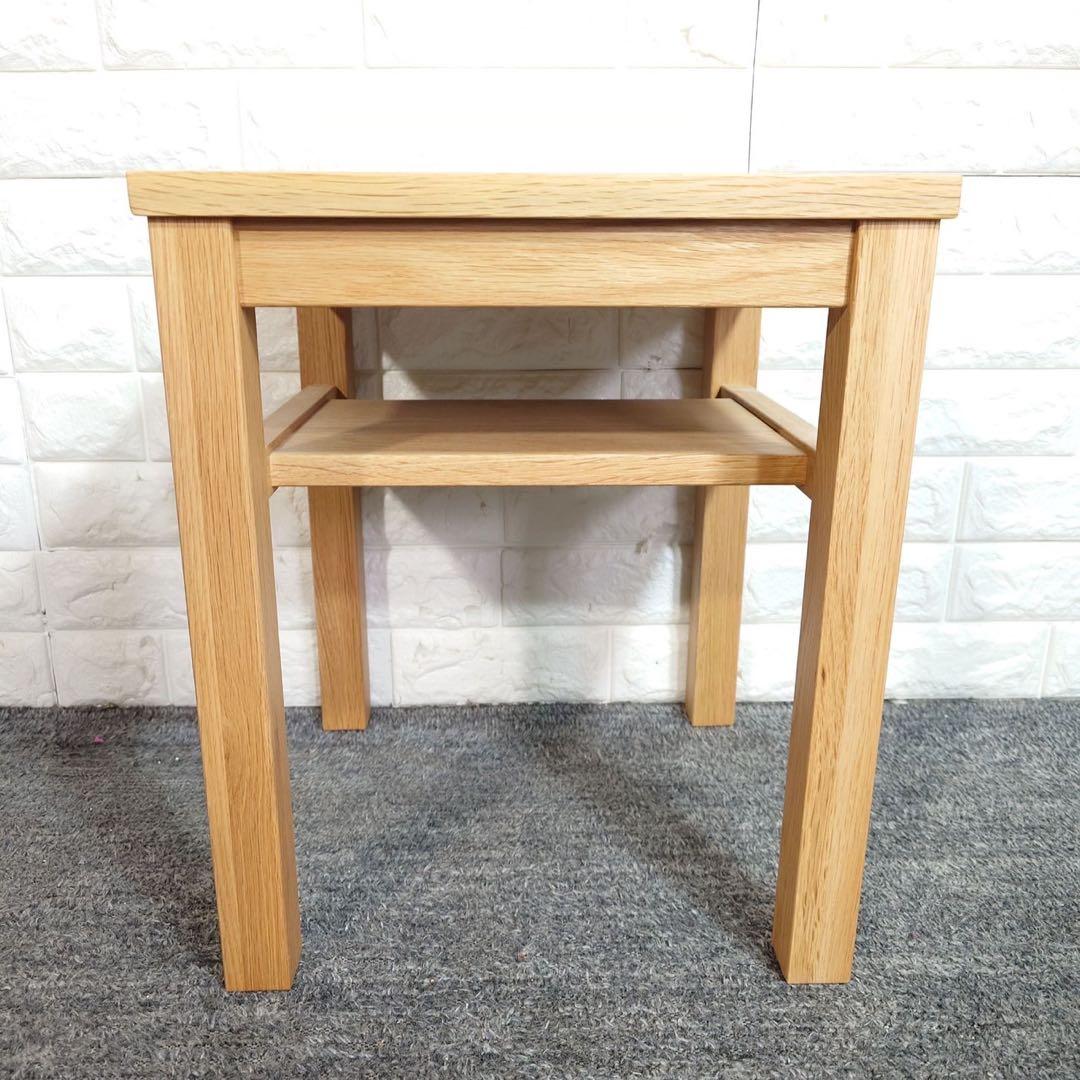 無印良品 無垢材 サイドテーブル ベンチ オーク材 椅子 F006
