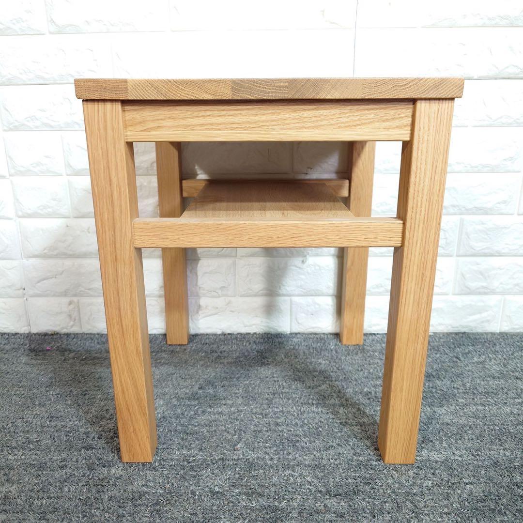 無印良品 無垢材 サイドテーブル ベンチ オーク材 椅子 F006