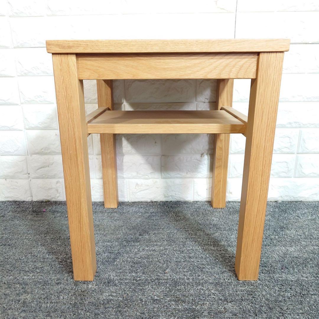 無印良品 無垢材 サイドテーブル ベンチ オーク材 椅子 F006