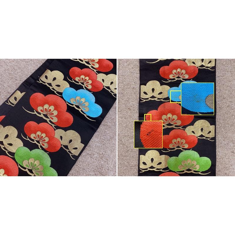 410ag70◎七五三 七歳 女児 着物&袋帯&長襦袢 総柄 亀甲 金彩◎美品