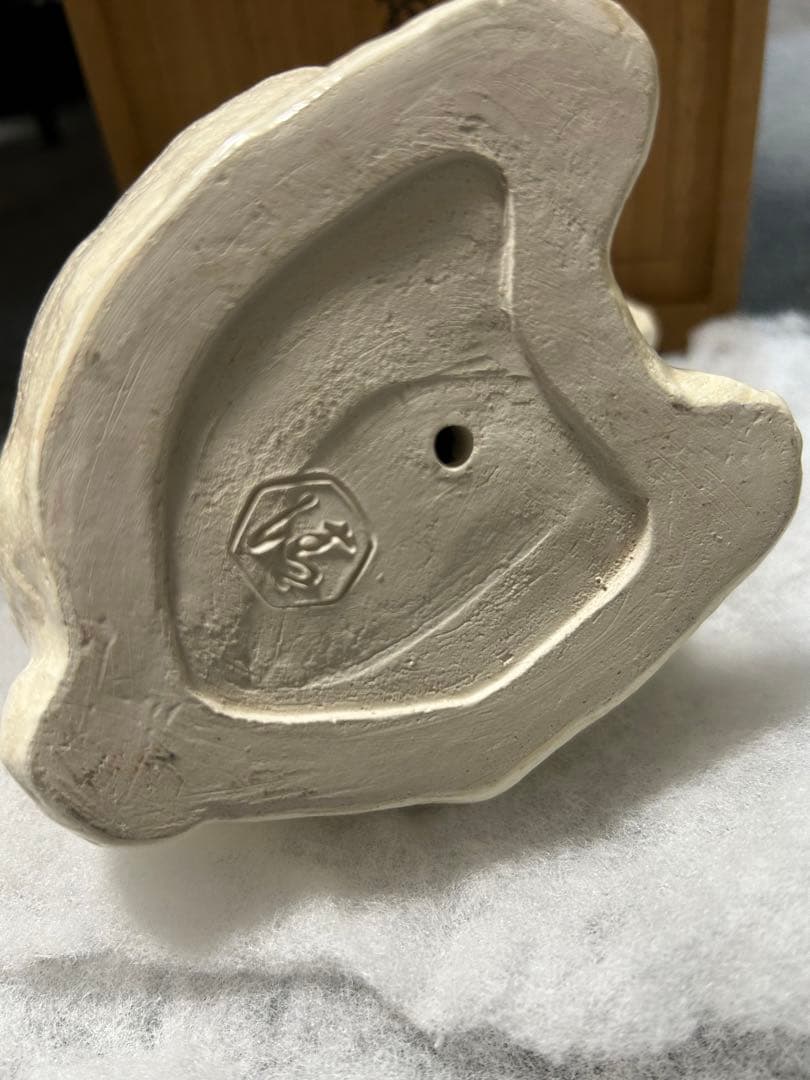 清水焼　『白兎　置物　清水六兵衛』 美品！