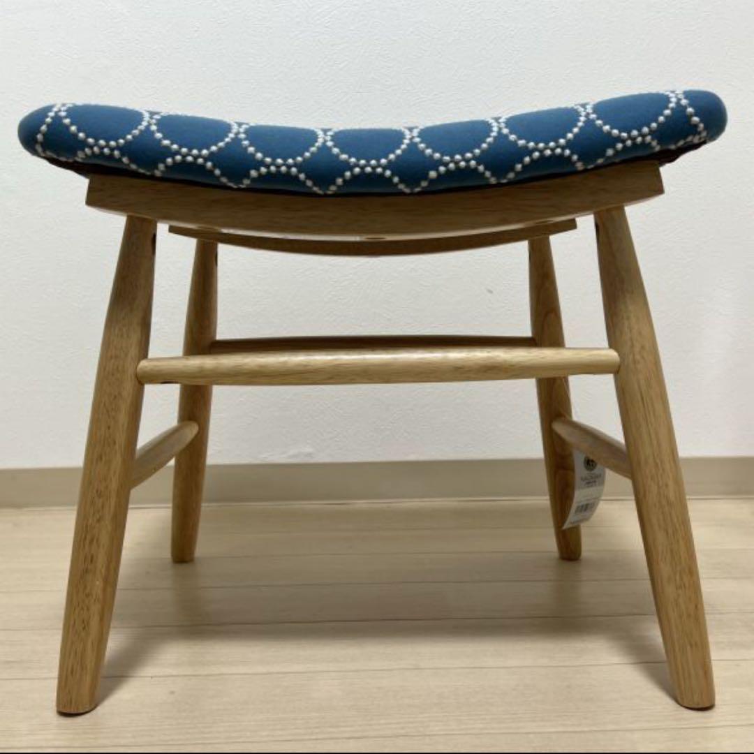 ミナペルホネン スツール タンバリン 丸脚 【ブルー/イエロー】 椅子 ベンチ