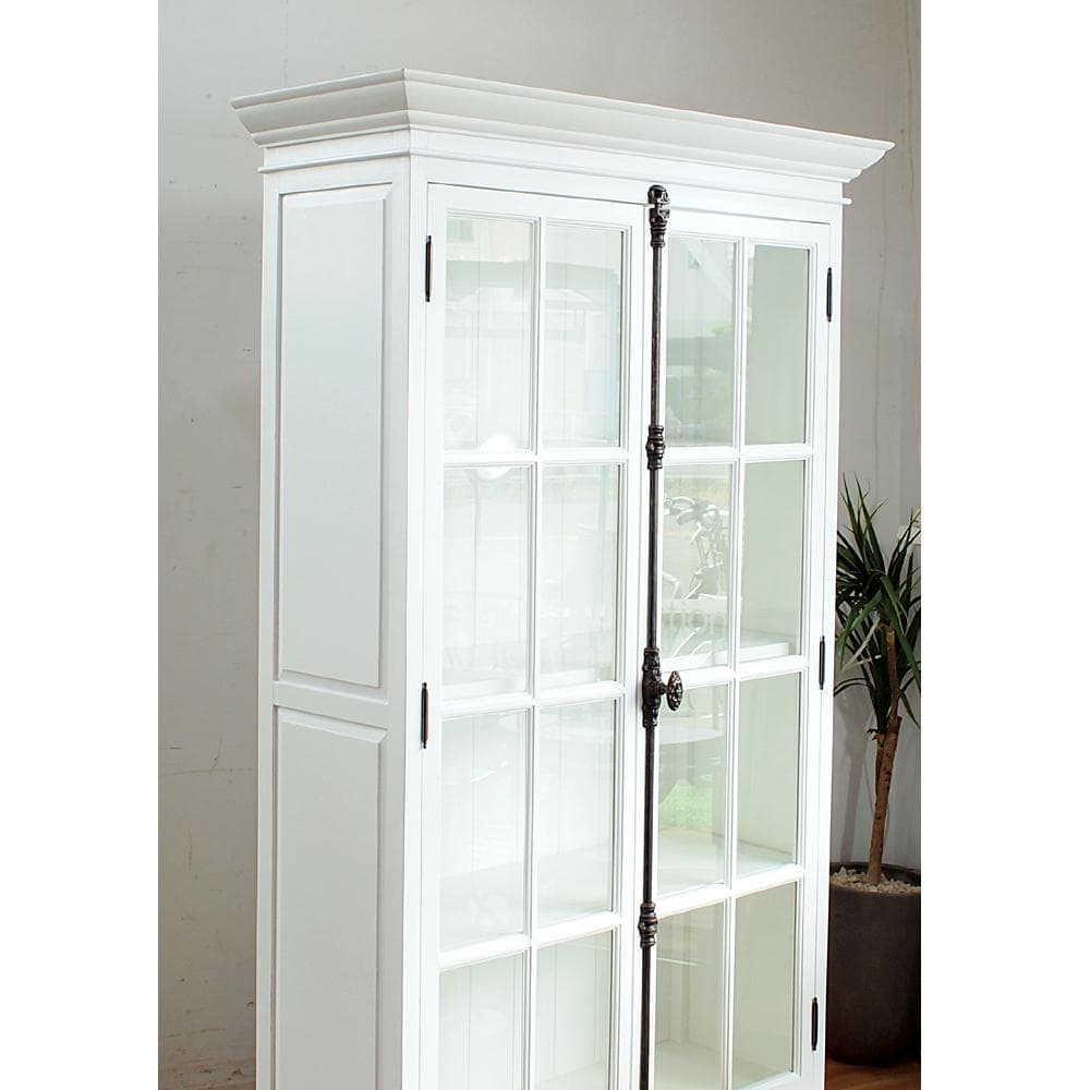 フレンチカントリー ガラスキャビネット カップボード