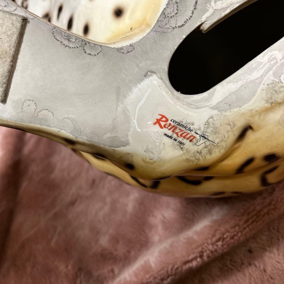 引取限定 ★ Ranzan 陶器 ヒョウ ジャガー 猫化 オブジェ インテリア