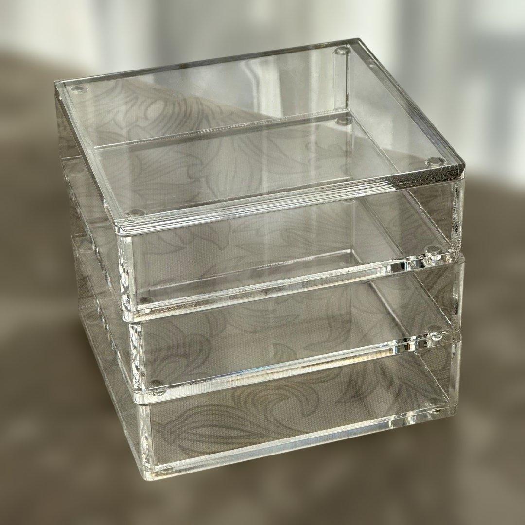 アクリル製重箱 透明三層