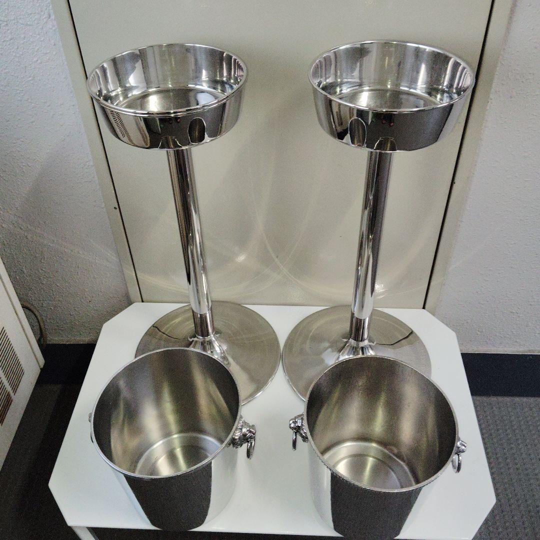 値下げ　ステンレス製シングルボトルワインバケットスタンド
