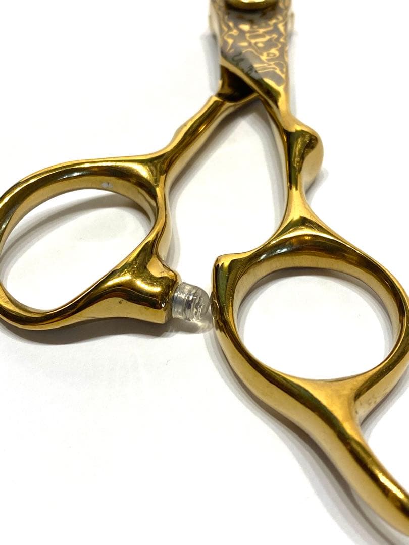 両剣刃 6インチ シザー ゴールド ダマスカス柄 理容 美容 鋏 シザー