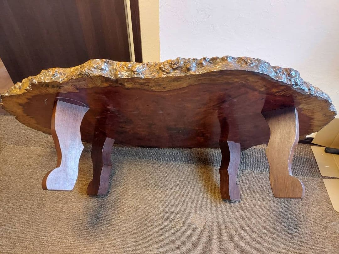 【希少】花梨 瘤 一枚板 座卓 高級テーブル 大型