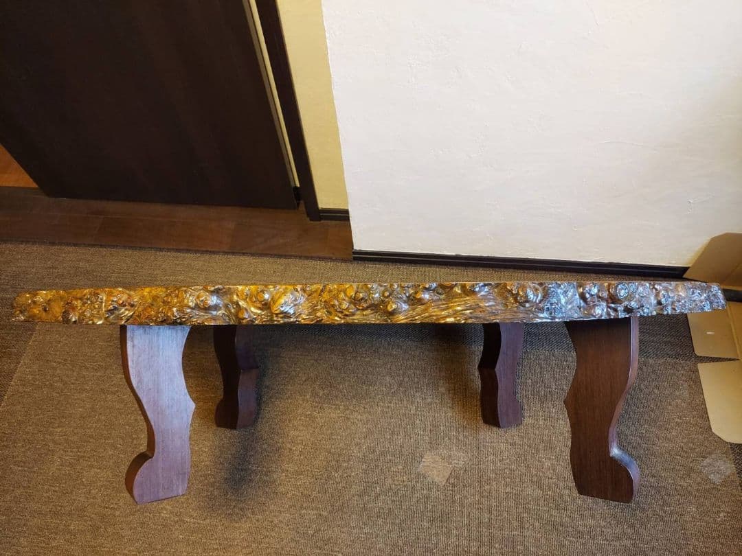 【希少】花梨 瘤 一枚板 座卓 高級テーブル 大型