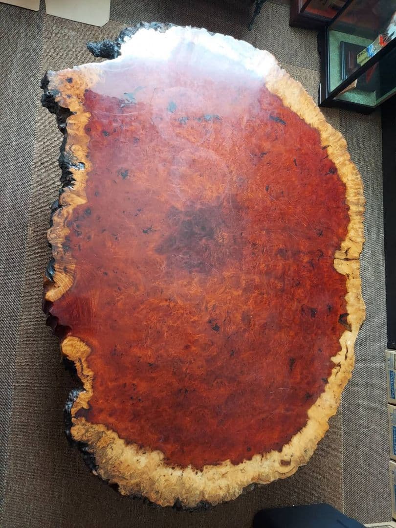 【希少】花梨 瘤 一枚板 座卓 高級テーブル 大型