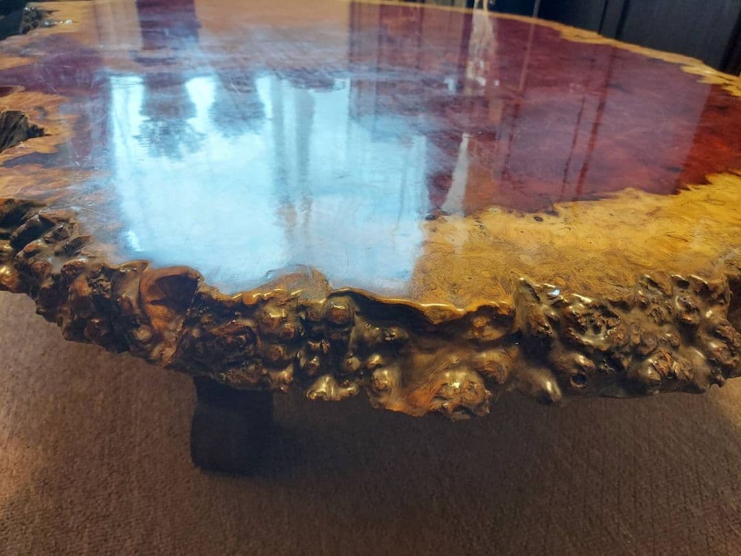 【希少】花梨 瘤 一枚板 座卓 高級テーブル 大型