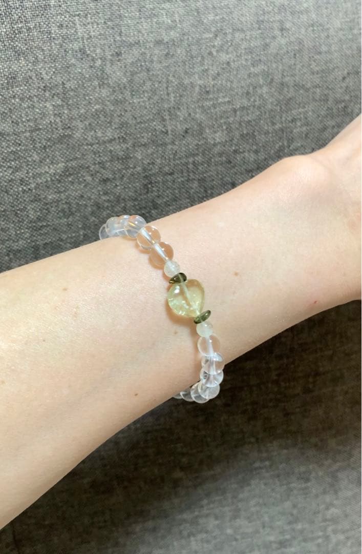 ★高品質★ モルダバイト　リビアングラス　ホワイトトパーズ　ブレスレット