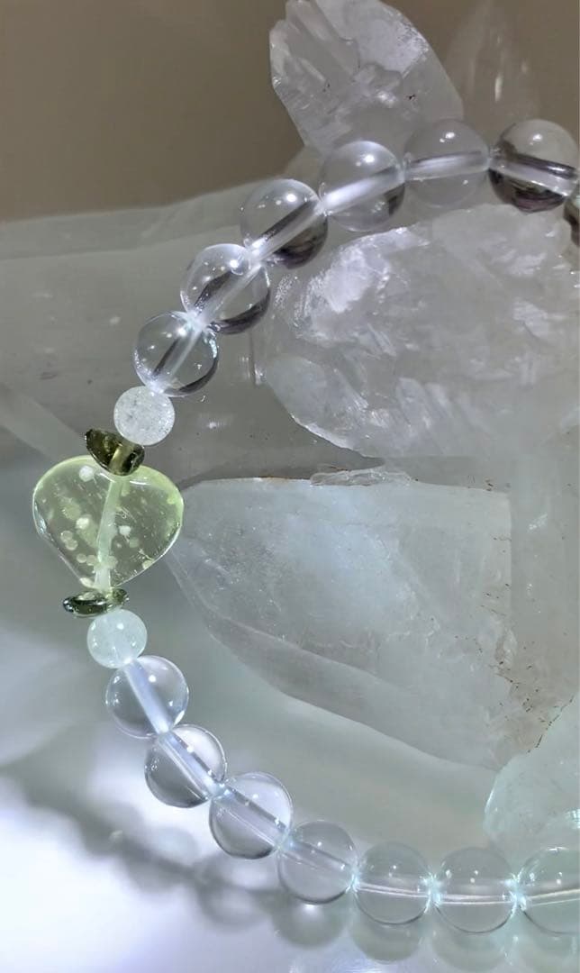 ★高品質★ モルダバイト　リビアングラス　ホワイトトパーズ　ブレスレット