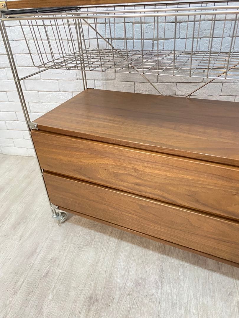 【東京都23区配送無料】無印　スチール　ユニットシェルフ　ウォルナット　棚　収納