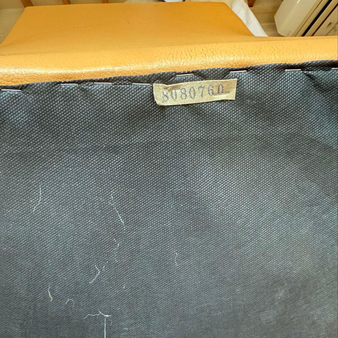 4人掛けレザーソファ キャメル