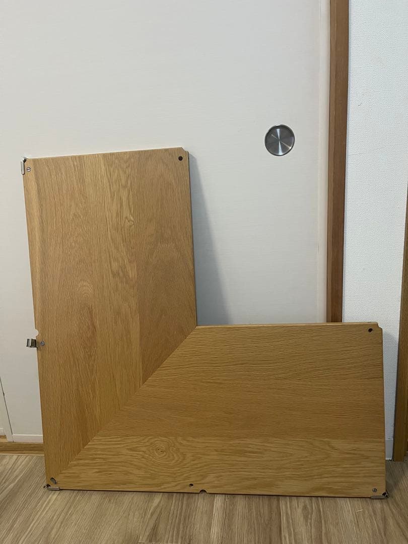 無印良品 ステンレスユニットシェルフ・追加棚・コーナータイプ／オーク材