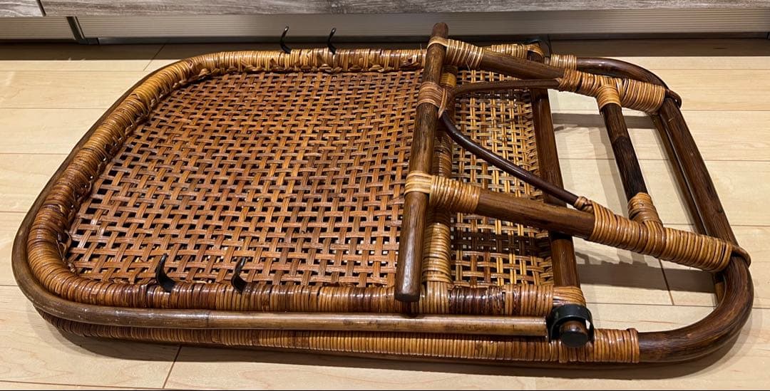 籐(ラタン)の座椅子　折りたたみチェア 4脚セットor単品