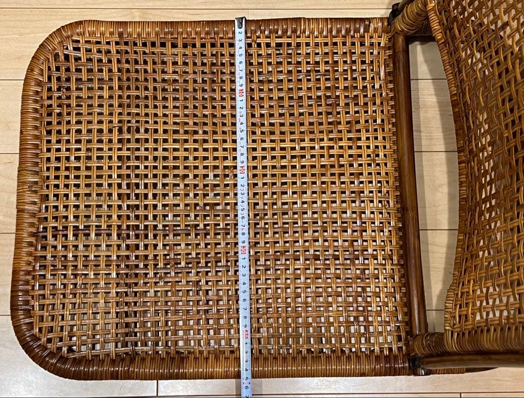 籐(ラタン)の座椅子　折りたたみチェア 4脚セットor単品
