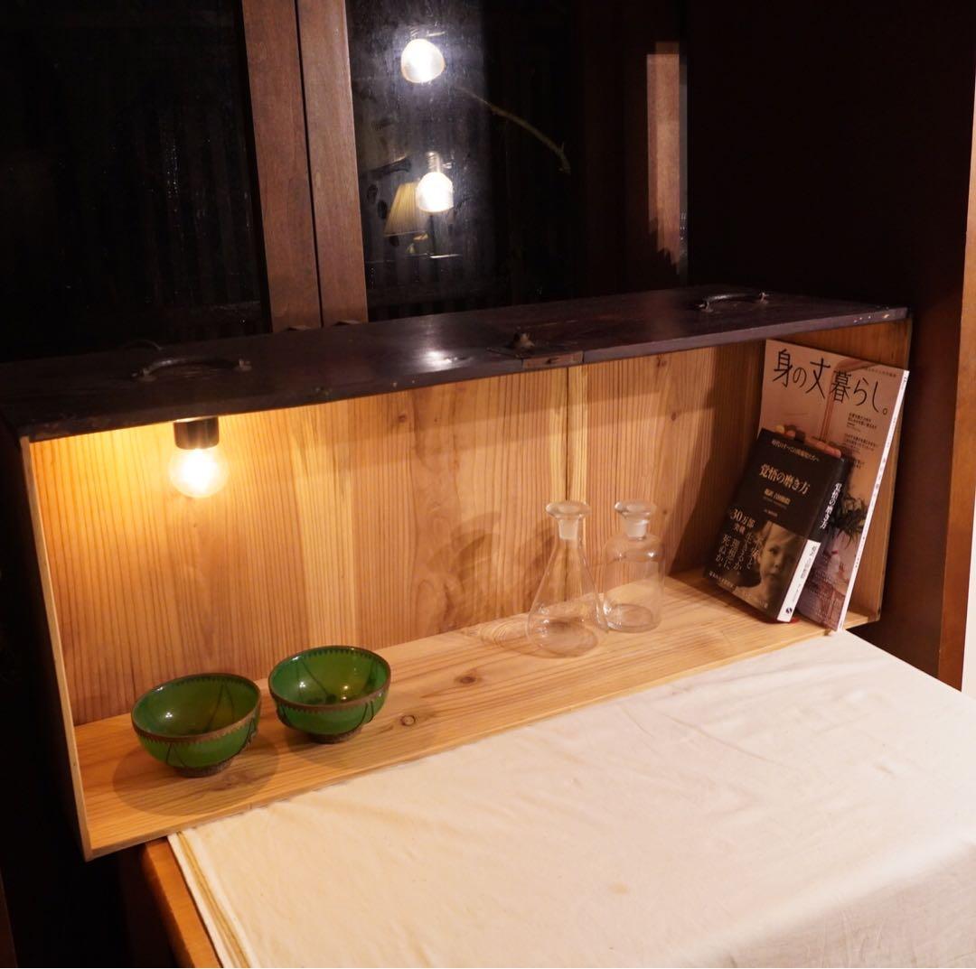 《 古民家cafeの 照明　》スタンドライトフィラメントLED 漆塗 什器