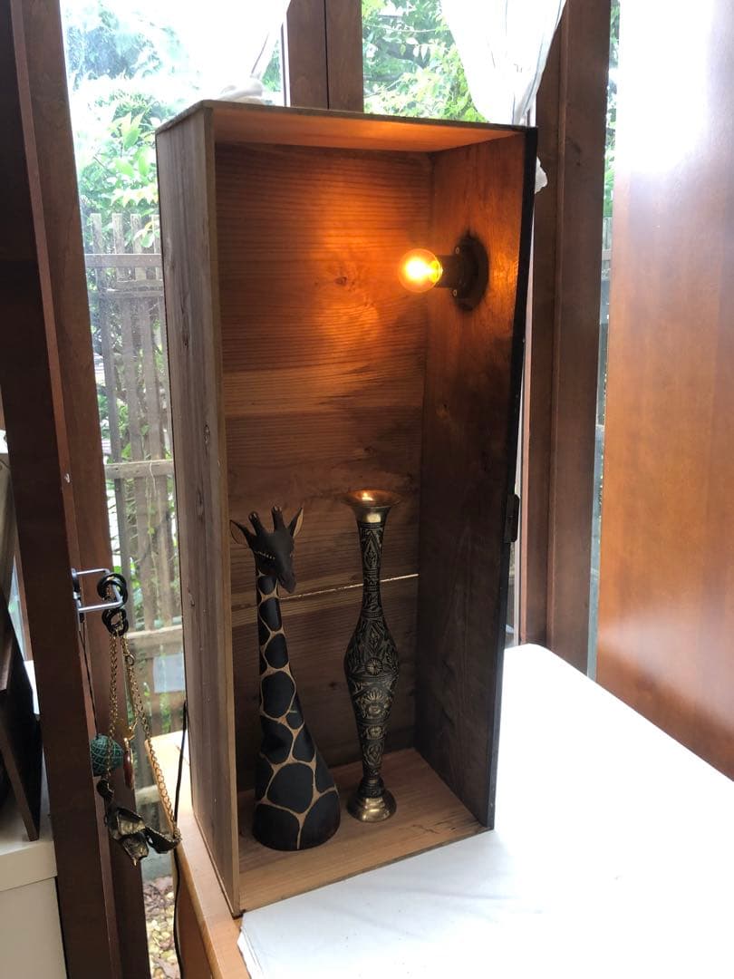 《 古民家cafeの 照明　》スタンドライトフィラメントLED 漆塗 什器