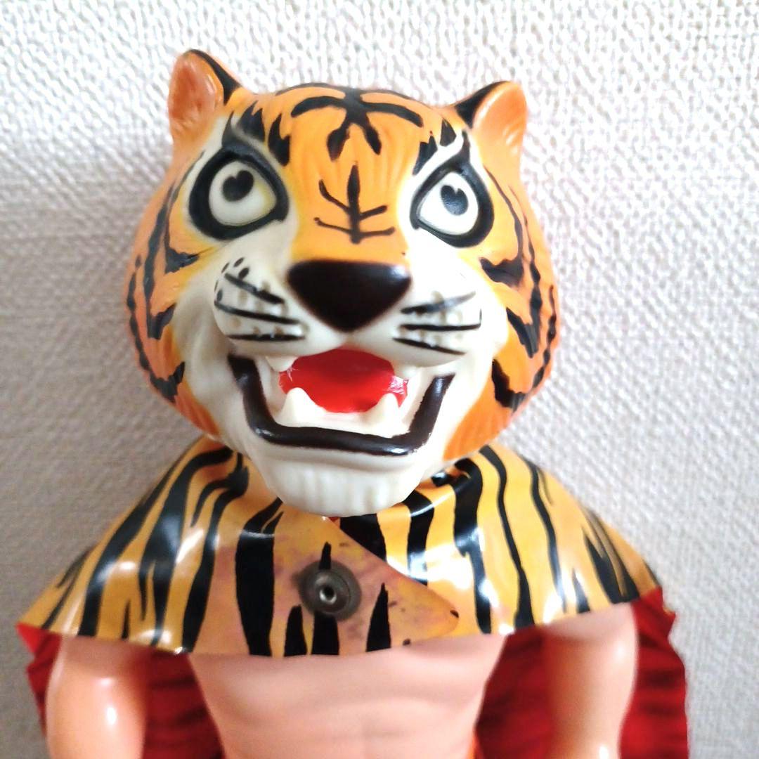 当時物 中嶋製作所 面取れマスクとマント付 希少タイガーマスク ソフビフィギュア