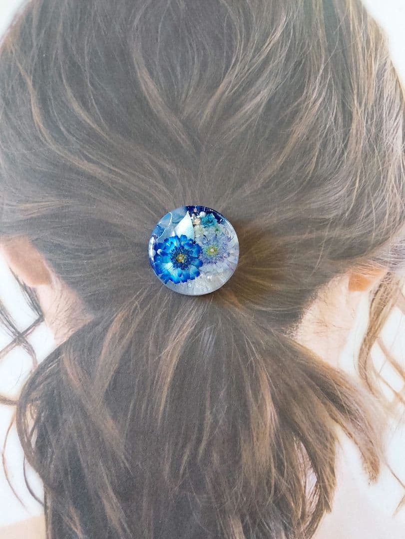 1091】レジンマトリカリアヘアゴムポニーフックブロ―チハンドメイド
