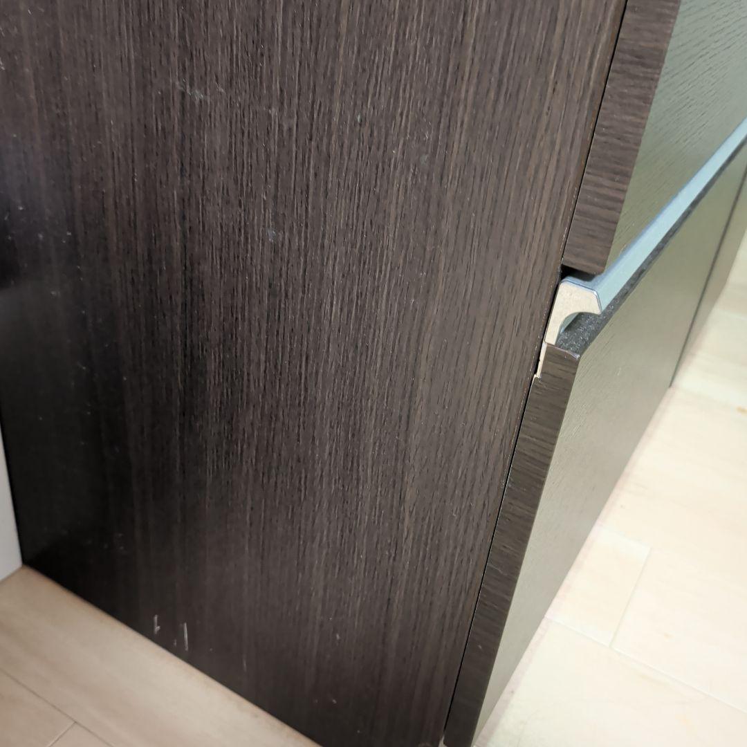 ★ゆな★ニトリ 食器棚 ダークブラウン ガラス扉付き ソフトクローズ