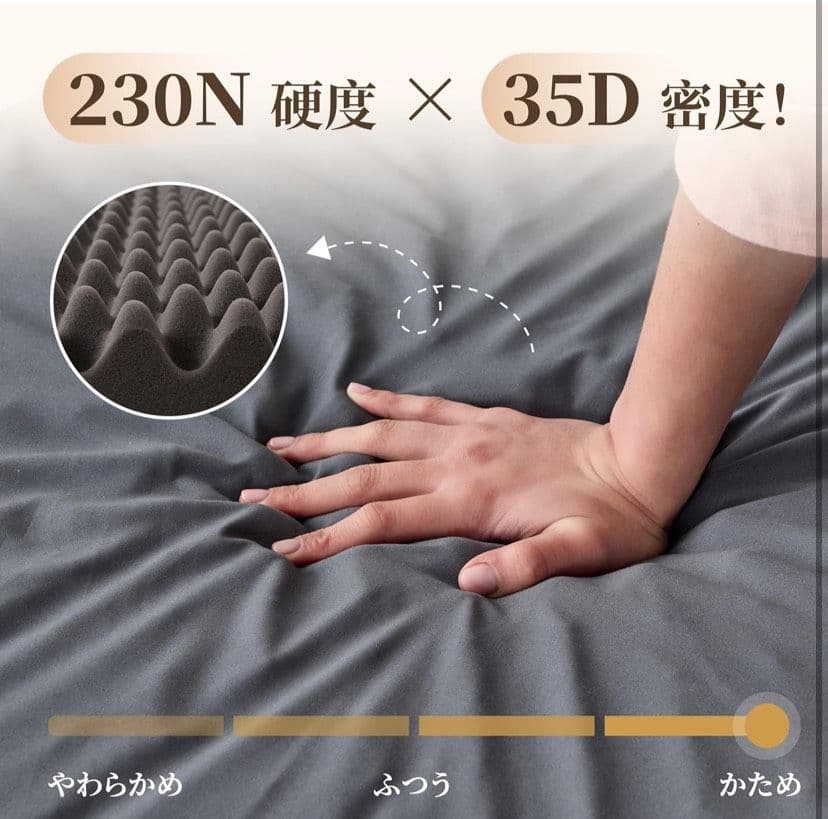 マットレス シングル 三つ折り 純高反発 230N 竹炭配合 防臭抗菌 厚