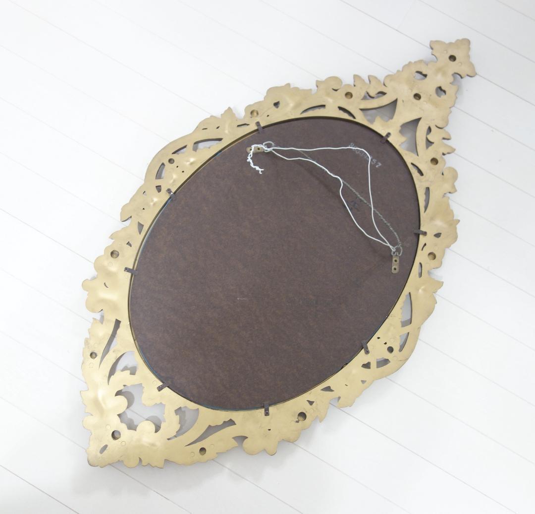 アメリカ製◆ヴィンテージ 70年代　BURWOOD社製 デコラティブ 壁掛ミラー