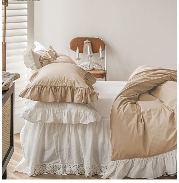 高級 寝具セット シングルカバー3点セット 綿 ダブル4点セット フリル 北欧風
