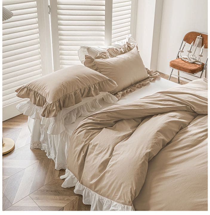 高級 寝具セット シングルカバー3点セット 綿 ダブル4点セット フリル 北欧風