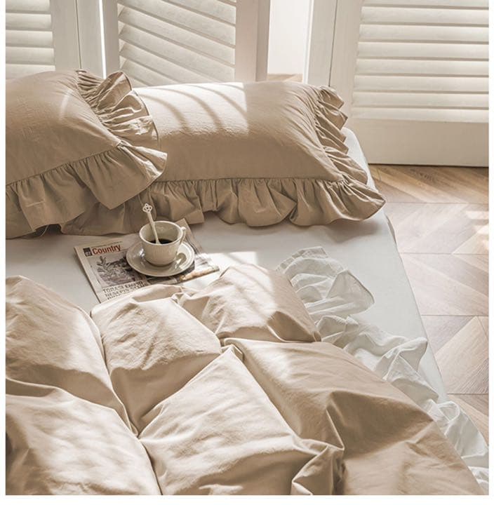 高級 寝具セット シングルカバー3点セット 綿 ダブル4点セット フリル 北欧風