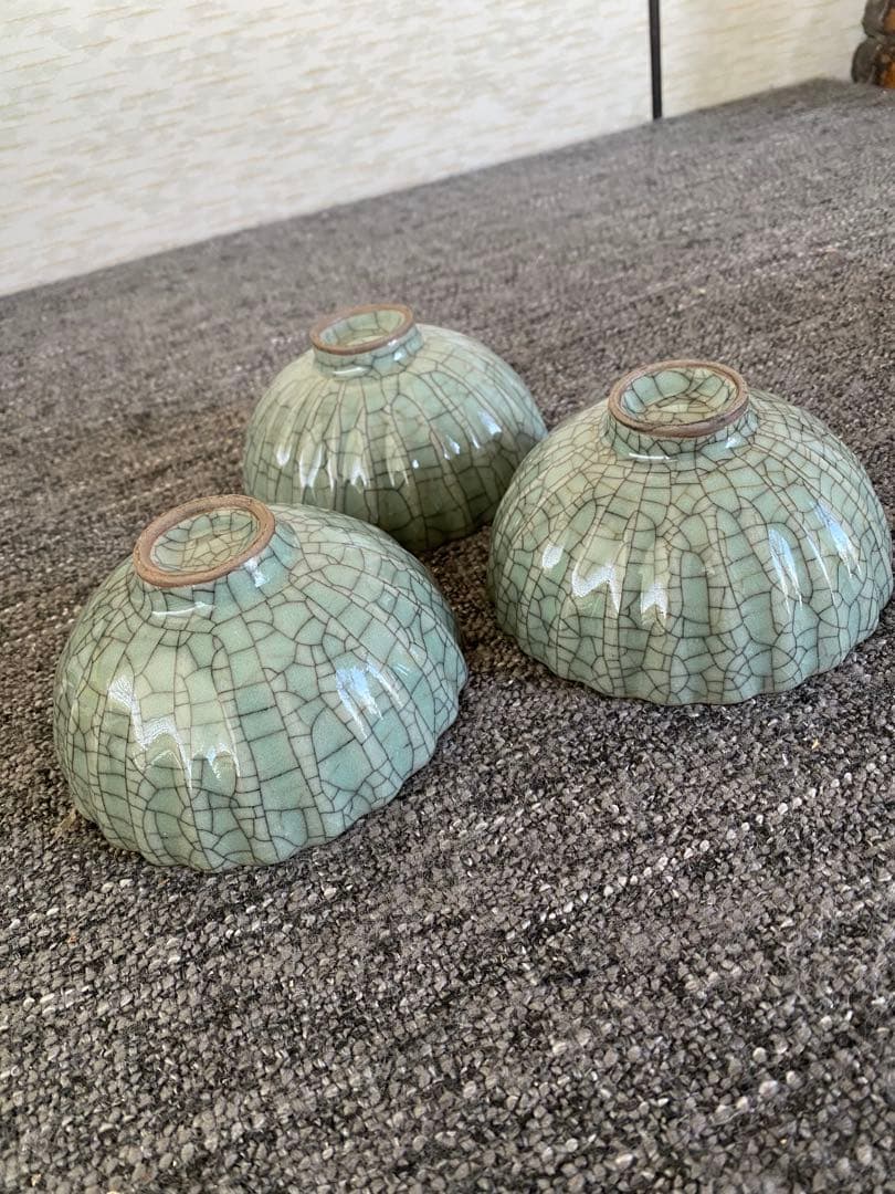 茶碗　3つ　青磁　骨董