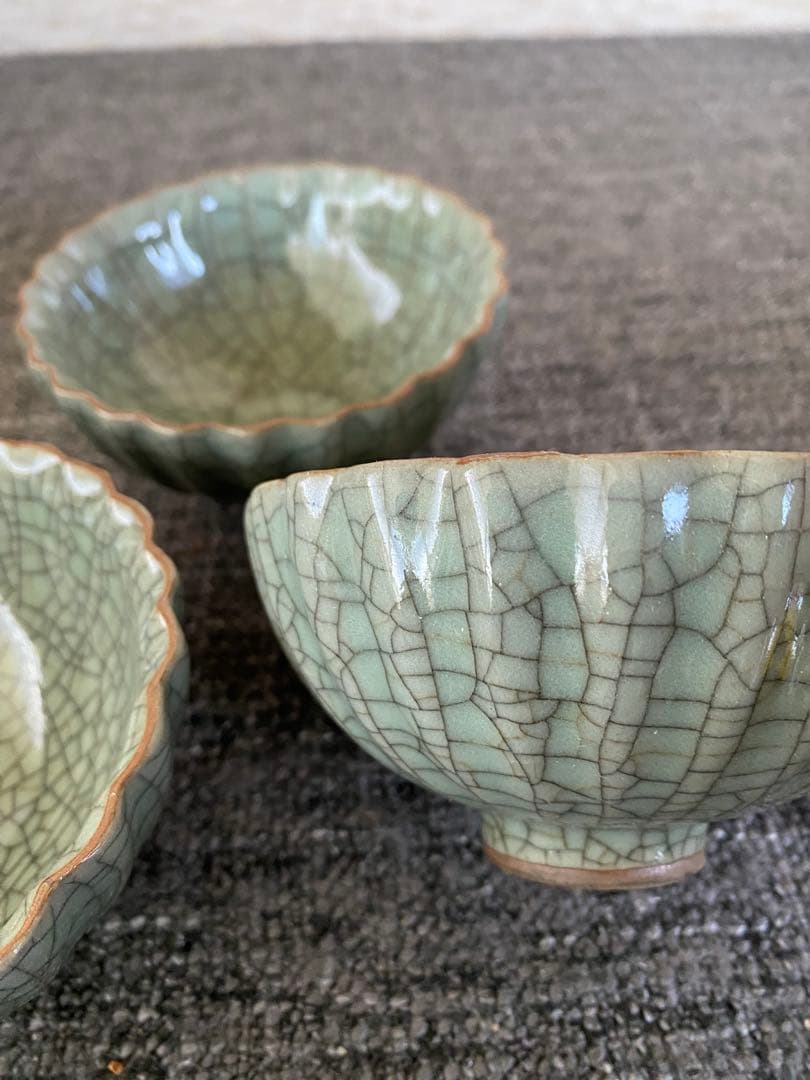 茶碗　3つ　青磁　骨董