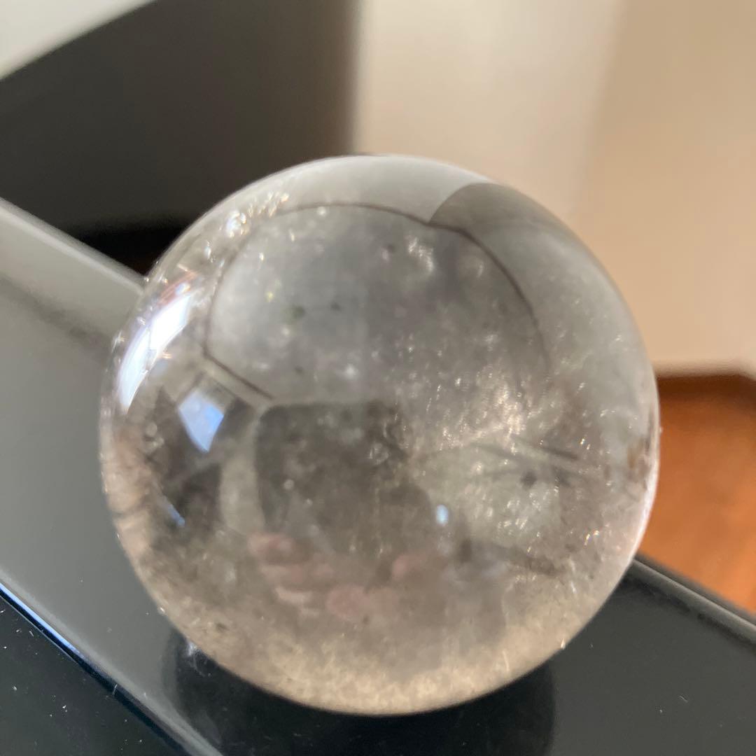 こつぶさま専用トルマリンインクォーツ　スフィア　天然石置物　E13