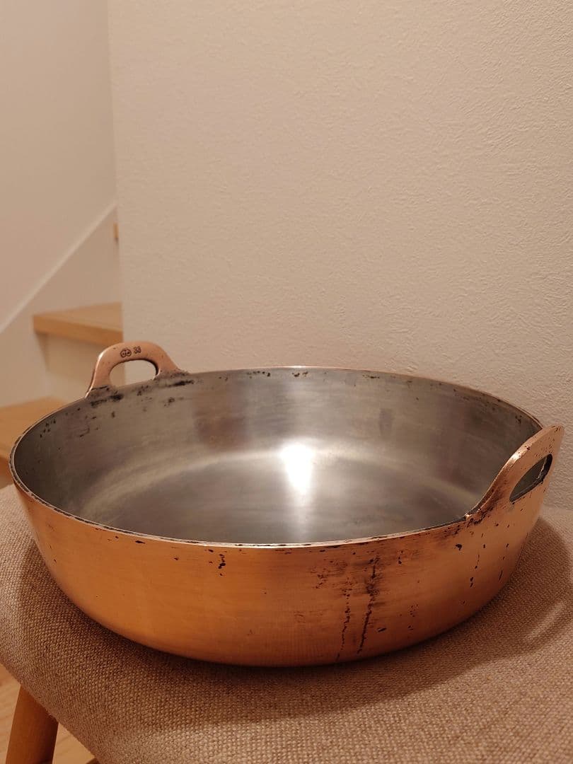 純銅製 業務用 大型 銅鍋 極厚 天ぷら鍋 33cm 送料込み