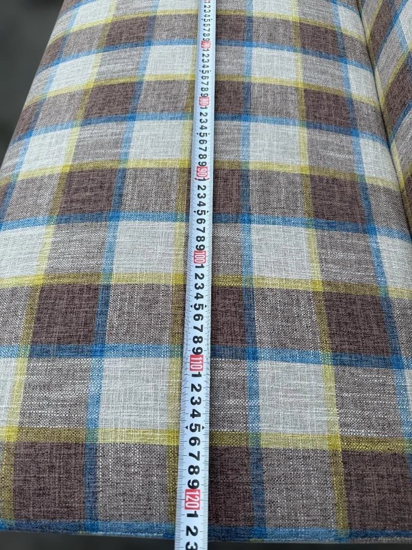 チェック柄ファブリックソファ幅120cm