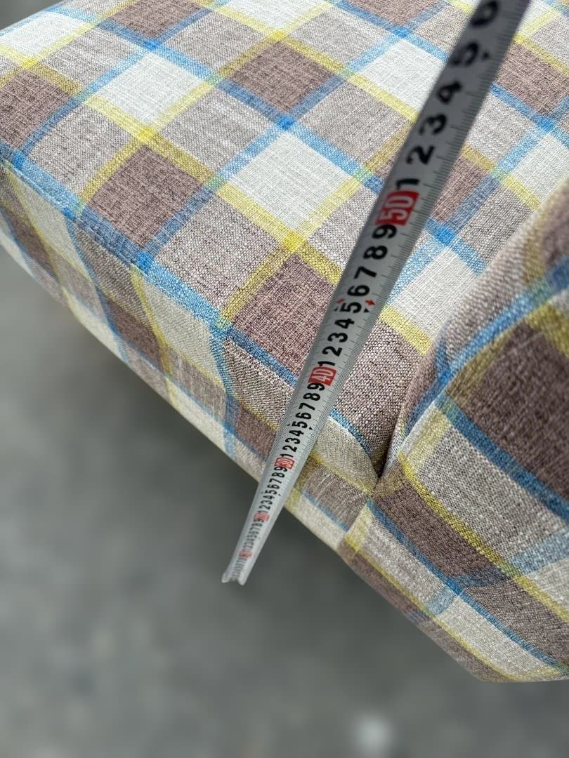 チェック柄ファブリックソファ幅120cm