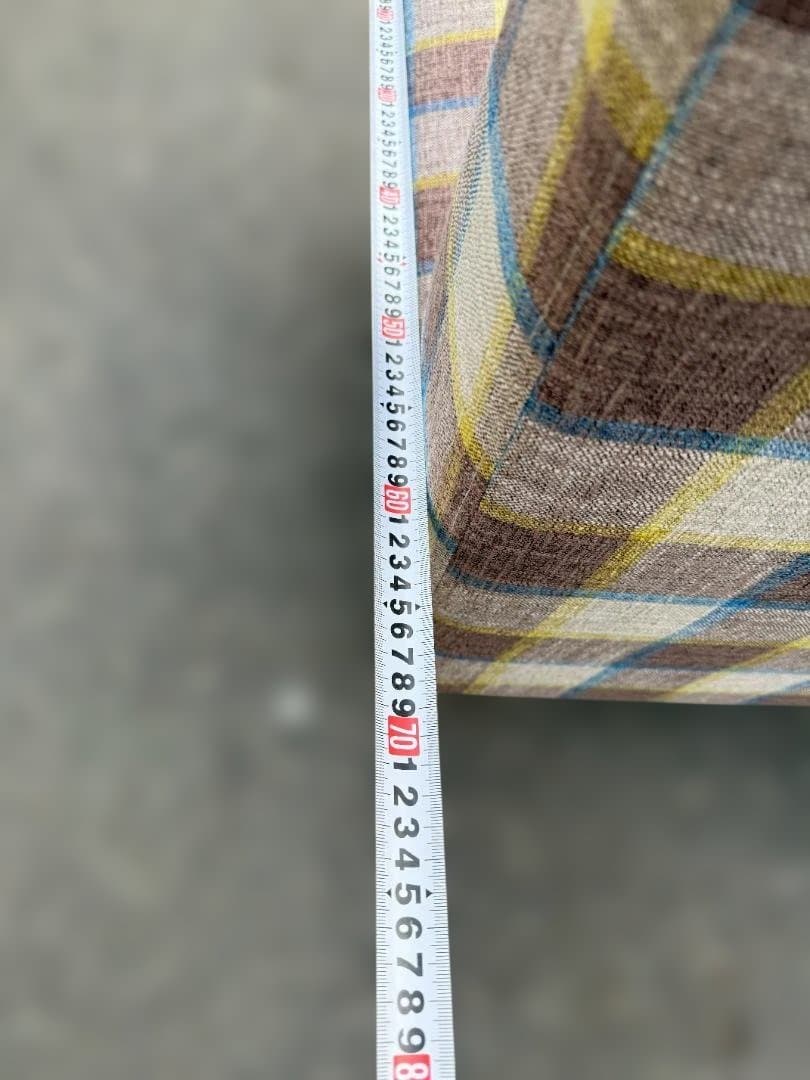 チェック柄ファブリックソファ幅120cm