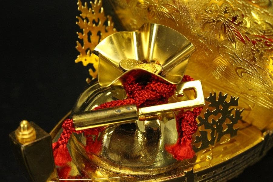 鍍金 宝舟 吉祥飾 置物(ZE411)