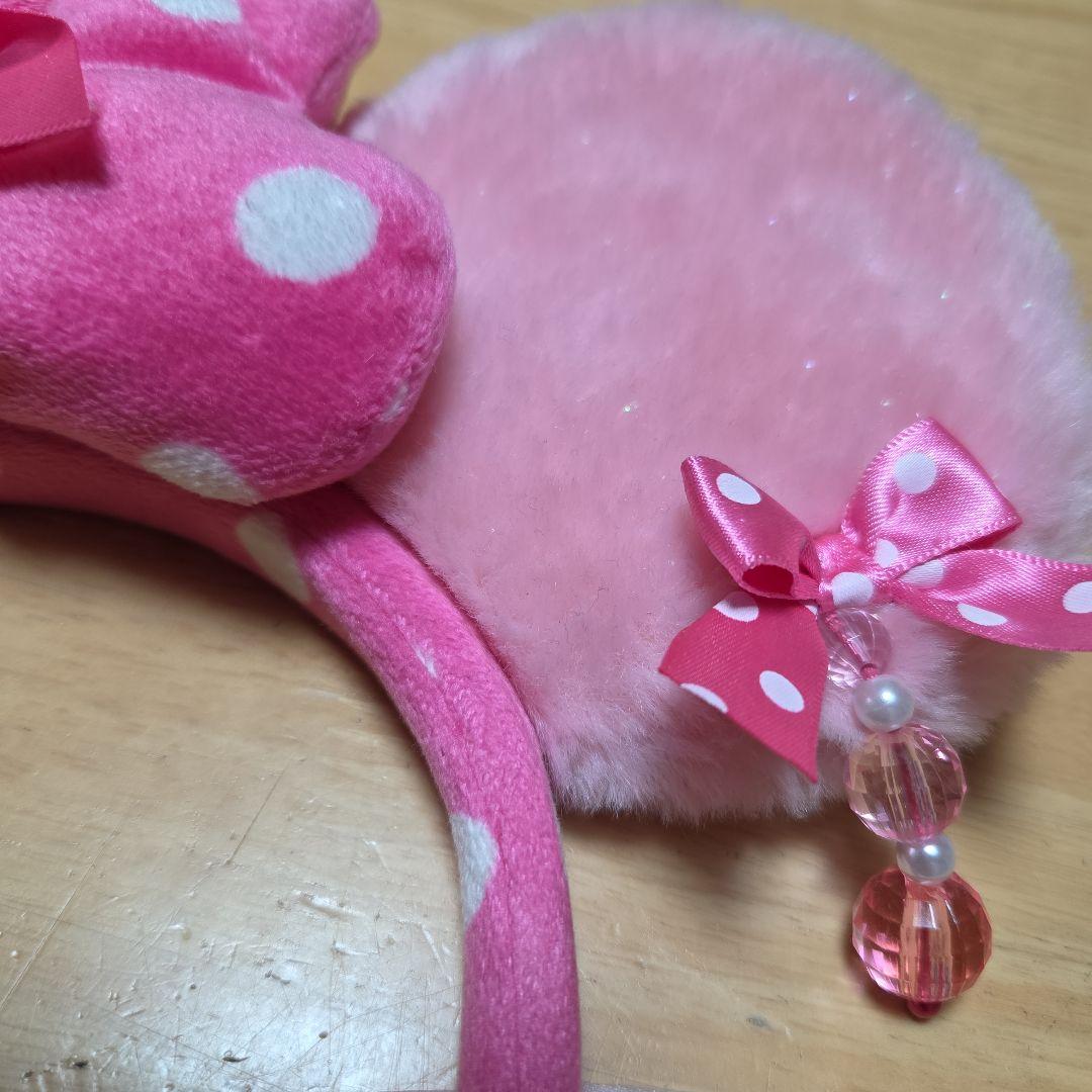 ディズニー ミニー カチューシャ イヤリング ピンク 水玉 ミニーパルパ