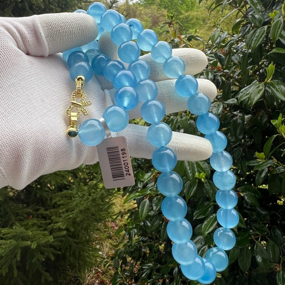 天然　高品質　アイスブルー　アクアマリンのネックレス AB1044